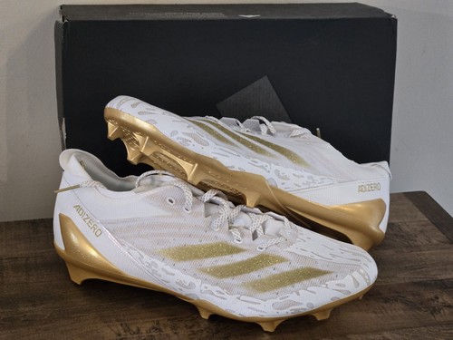 $130 Adidas IE4416 adizero Electric Speed Mens 14 Gold White Football Cleats New - Picture 1 of 12