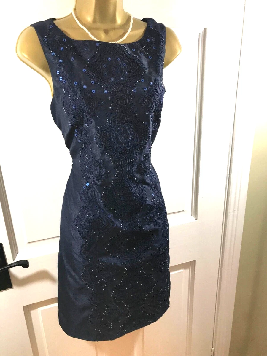 Navy blue top shift dress uk