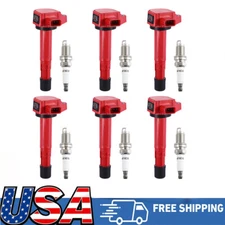 6PCS Ignition Coil + Spark Plug Set For 01-09 Acura MDX 3.5L 3.7L V6 UF400 UF242