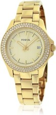 Fossil Women's AM4453 Retro Traveler Gold-Tone Stainless Steel Watch