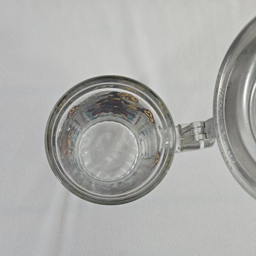 Vtg BMFN Three Musketeers Painted Glass Pewter Lidded Beer Stein 7" W. Germany - Picture 9 of 17