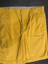 Gap Kids 12 HUSKY Khaki Short Bright Yellow Flat Front Adjustable Waist