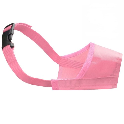 Dachshund Dog Muzzle Pink Nylon Training Aid Anti Bite Barking Training Guard - Picture 2 of 17