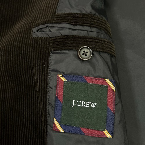 Vintage J. Crew Corduroy Blazer Suede Elbow Patch Jacket Brown Mens Size Large - Picture 8 of 20
