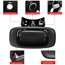 For 1999-2006 Chevy GMC Silverado Sierra Rear Tailgate Handle& Bezel Set  Black