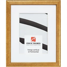 Craig Frames Farnsworth, 0.75 Inch Wide Aged Gold Picture Frame With a Mat
