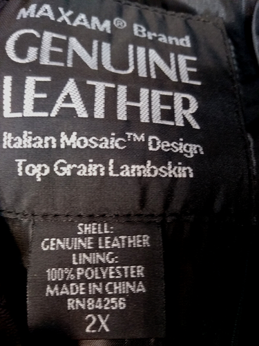GENUINE LEATHER,Italian Mosak Design, Top Grain Lamb Skin Jacket SZ 2X 84256 - Bild 9 von 13