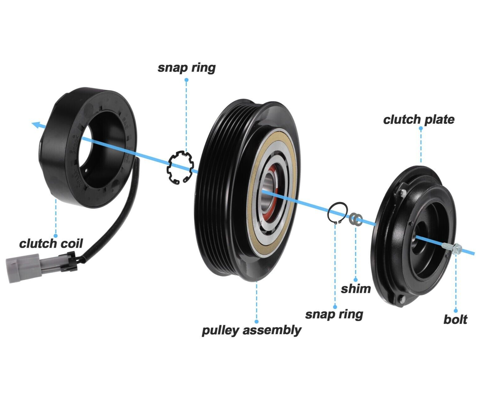 AC COMPRESSOR CLUTCH KIT 15268655 FITS 2006 2010 HUMMER H3 H3T 5CYL 3