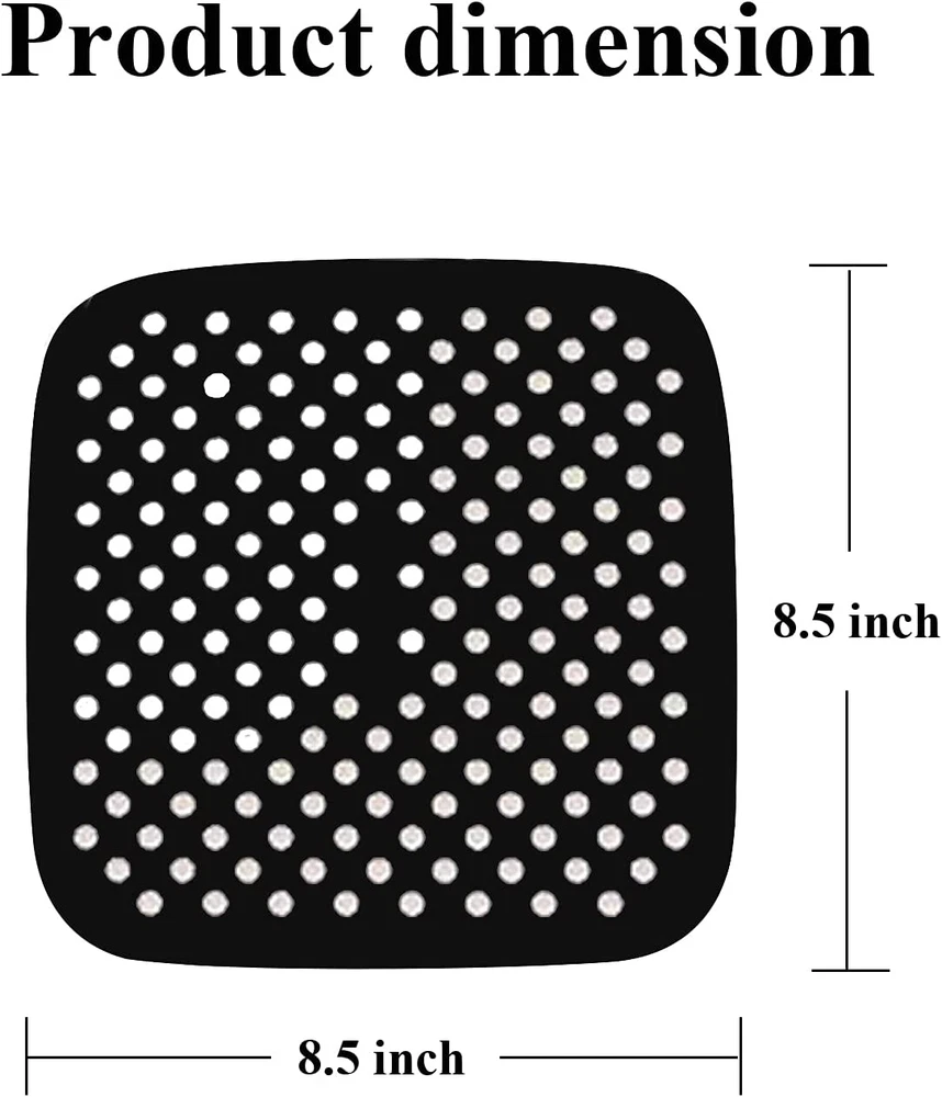 Air Fryer Silicone Liners 2 Pack Reusable Food-Grade Silicone Heat Resistant Mat