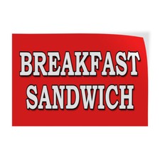 Decal Stickers Breakfast Sandwich Food Fair Restaurant Truck Store Sign Label