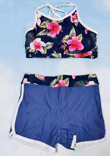 Kids' Rash Guard Swimwear Set with Long Sleeve Top and Short Size 10Y - Picture 2 of 3