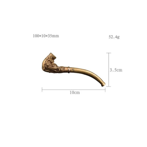 Brass Pipe Handmade Carving Dragon Pattern Phoenix Smoking Tobacco Herb Pipes - Picture 3 of 8