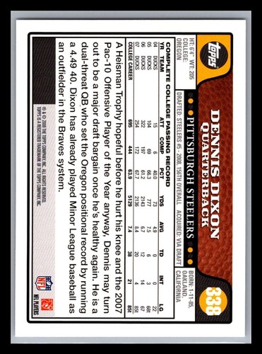 2008 Topps Football # 221 - 440 - Pick Your Card! - Picture 208 of 386
