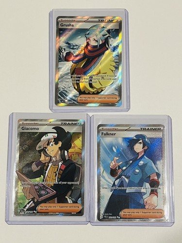 Paldea Evolved Trainer UR arte completo - Grusha #253/193, Falkner #251, Giacomo #252 - Imagen 1 de 8