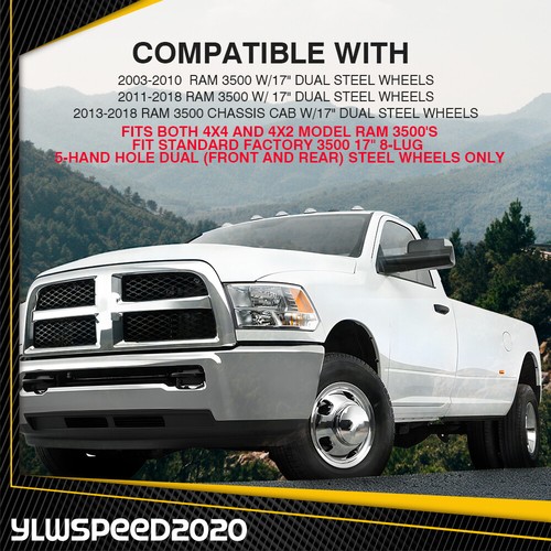 17" Dually Wheel Simulators Dual Skins Fit For DODGE RAM 3500 2003-2018 - Picture 12 of 12