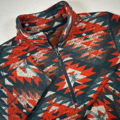 The North Face Fleece Pullover Mens M Aztec Print Half Zip Outdoor