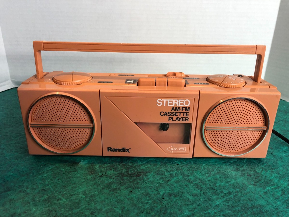 Pink Randix 1980's Stereo AM/FM Cassette Player Model SCP