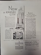 1930 Fortune Magazine Kansas City Chamber of Commerce Greyhound Transit Print Ad