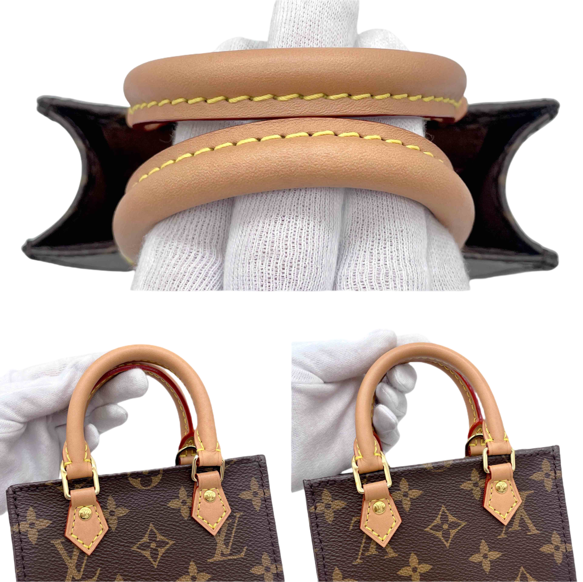 Auth LOUIS VUITTON Monogram Petit Sac Plat Hand Bag PVC