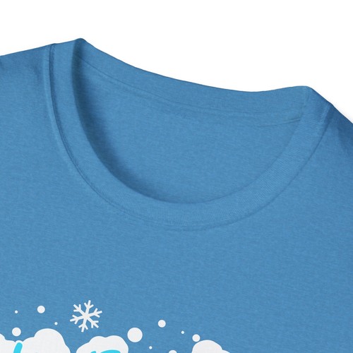 Cute Snowboarding Penguin Short Sleeve T-Shirt Blue Fun Casual Graphic Tee Gift - Imagen 7 de 13