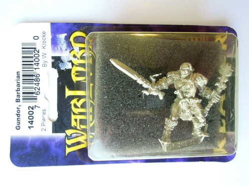REAPER MINIATURES / GUNDOR BARBARIAN / WARLORD # 14002 / METAL - NEW ON CARD - Bild 2 von 3