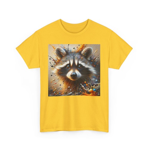 Racoon #2 In the Style of Jackson Pollock Unisex Heavy Cotton Tee - Picture 16 of 41