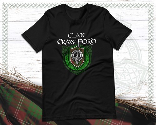 Scottish Clan Crawford Surname Scotland Tartan and Clan Badge - 第 2/5 張圖片