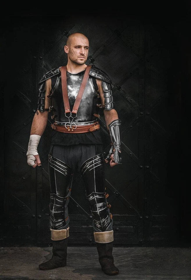 Guts 黄金时代盔甲,动漫角色扮演,黑色钢制全套盔甲服装 — 第 3/4 张图片