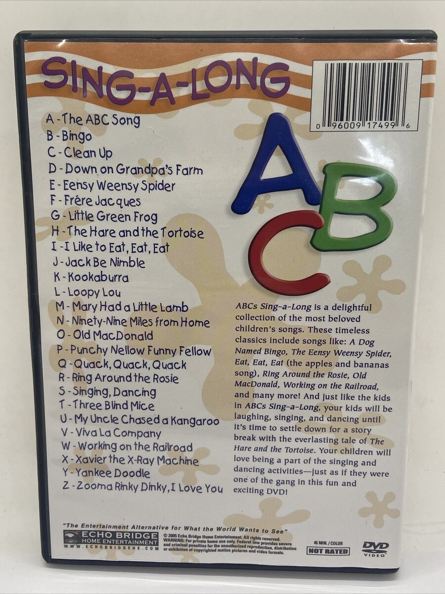ABCs Sing-A-Long DVD - 25 Songs - Jack Be Nimble, Yankee Doodle, Frere Jacques 96009174996 | eBay ABCs Sing-A-Long DVD - 25 Songs - Jack Be Nimble, Yankee Doodle, Frere Jacques 96009174996 | eBay
