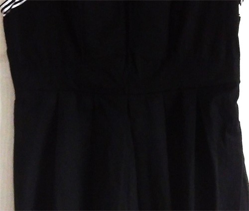 BNWT Ladies 12 black white faux basque corset 50s/80s style dress box pleats - Picture 5 of 5