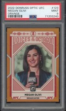 PANINI 2022 UFC DONRUSS OPTIC MEGAN OLIVI #123 19/49 ORANGE PRIZM PSA GRADED 9