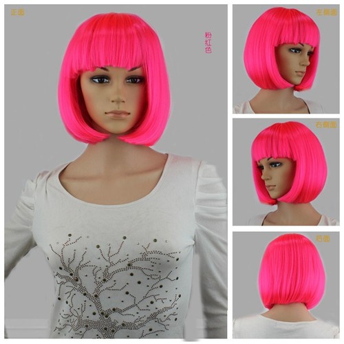 Fashion Wig Fancy Dress Sexy Short Bob Hen Party Ladies Unisex Cosplay Costume - Picture 30 of 40