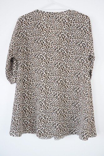 ASOS Top Womens Size 8 brown Leopard Print 3/4 Sleeve Blouse - Picture 9 of 11