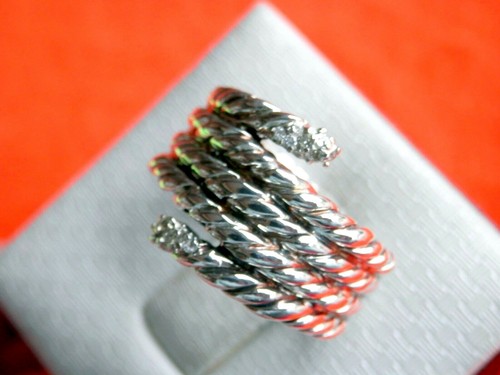 DAVID YURMAN Women's Ring Sterling Silver Willow Serpent w/Diamonds Size 6 $950 - Picture 7 of 12