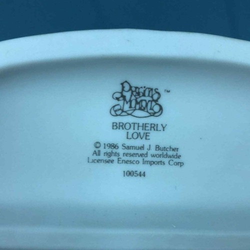 Vtg 1986 Enesco Precious Moments Brotherly Love Figurine 100544 Thanksgiving box - Picture 9 of 12