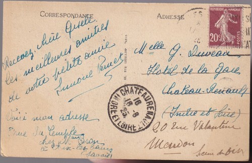 AIX les BAINS 73 Lac Bourget Abbaye de Hautecombe CPA écrite à Mlle Duveau 1925 - Bild 2 von 2