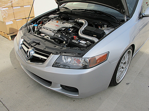 Kit de tubo de tubería intercooler atornillado manguera azul para 04-08 Acura TSX K24 T04E - Imagen 9 de 9