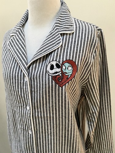 Nightmare Before Christmas Jack Skellington Sally Flannel Pajama Robe Disney M - Picture 1 of 18