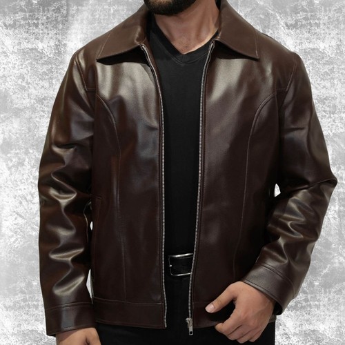 Herren Kaffee Braun Rindsleder Stil Premium Lederjacke - Custom Elegance - Bild 6 von 9