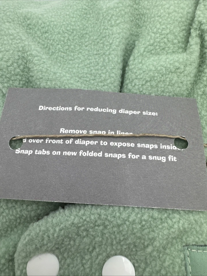 2 Bubele Bums One Size Reusable Cloth Diapers Cover with Insert Sage Bamboo - Image 3 of 4