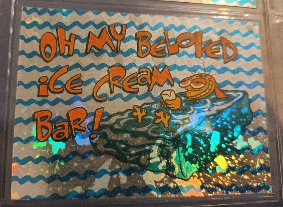 ✌️DOUBLES! REN & STIMPY 1993 TOPPS PRISMATIC 🌀 #33 MY BELOVED ICE CREAM BAR!   - Image 3 of 4