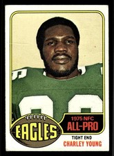 1976 Topps #20 Charley Young - Philadelphia Eagles (Low Grade)
