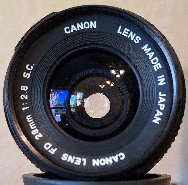 動確済 Canon LENS FD 28mm 1:2.8 s.c. #562 Canon FD 28mm F1:2.8 Wide Angle Breech Lock Lens, Watch the