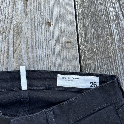 Jeans slim Rag & Bone Dre prezzo consigliato £ 175 denim lavaggio medio nero affusolato fidanzato W26 26 - Foto 3 di 12