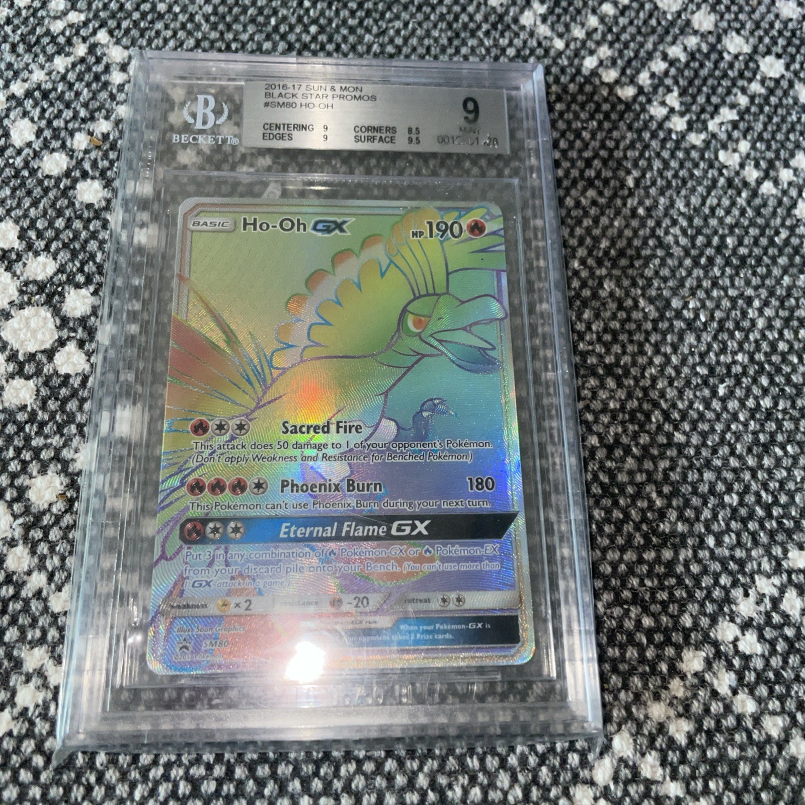 9 MINT Ho-Oh GX SM80 black star promo Shining Legend Premium Collection 2017
