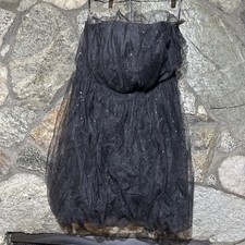 Vera Wang abstract Floral Sequin Black Mini Dress. Size 16
