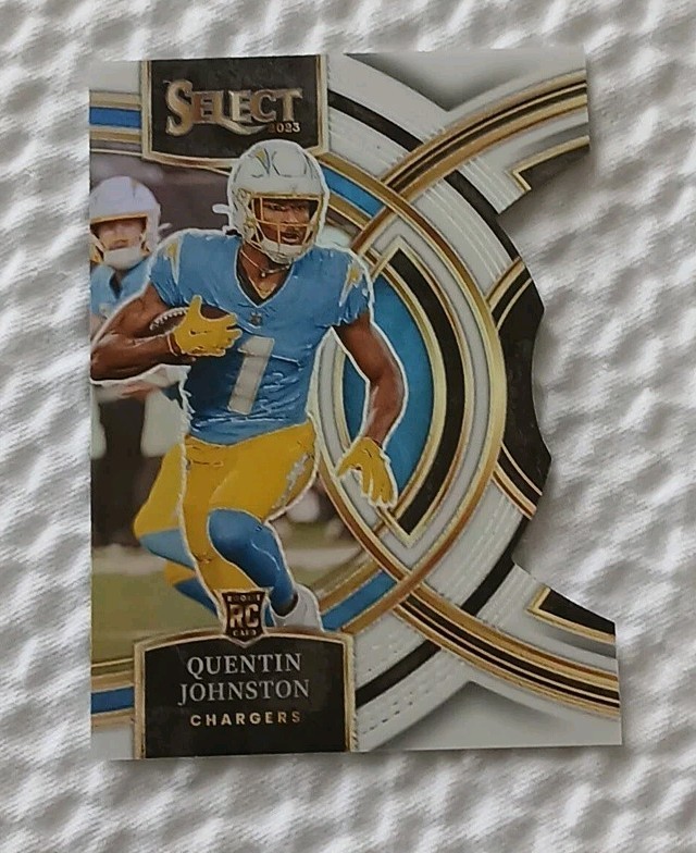 Quentin Johnston Rookie 2023 Select Premier Level White Prizm Die-Cut #196  /199