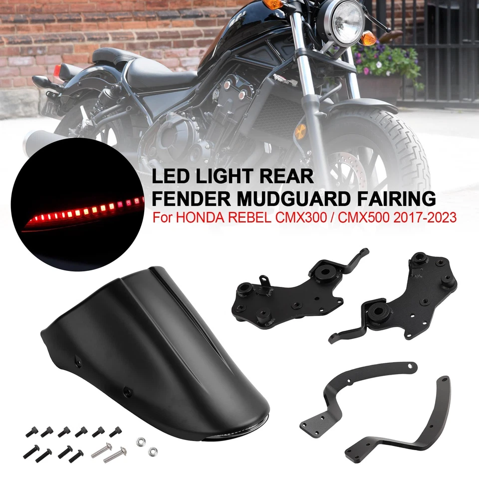 LED light Rear Fender Mudguard Fairing For Honda REBEL CMX 300 500 2017-2025 #3, - Изображение 3 из 4