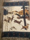 Coming Home USA Made Deer Tapestry Throw Blanket 46x63 Lodge Rustic Pinecone