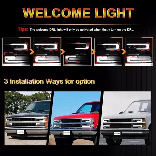 NEW MOVOTOR LED Headlight Assembly Compatible with 1988-1998 Chevy GMC - Picture 6 of 13